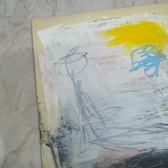 Original Mixed Media Abstract Art Painting 10x13.5” Wanderlust Series #17 - Picture 3 of 6